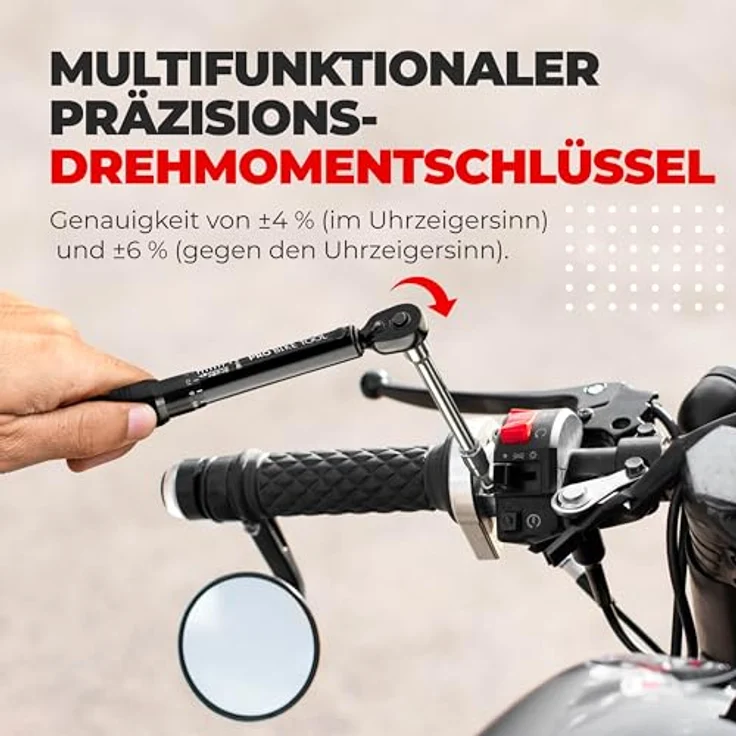 Pro Bike Tool Drehmomentschlüssel Carbon, 1/4 Zoll Antrieb, Umschaltknarre, Schwarz – Bild 8