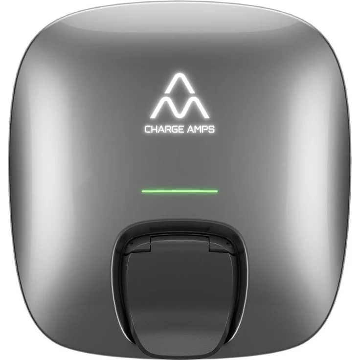 Charge Amps Luna, Elektroauto Ladestation Typ 2, 22 kW, 32 A, fest verdrahtet, grau, mit RFID-Zugangsschutz und integrierter Bluetooth/WLAN-Funktion – Bild 1