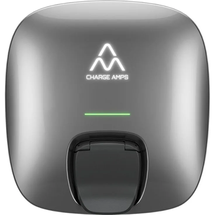 Charge Amps Luna, Elektroauto Ladestation Typ 2, 22 kW, 32 A, fest verdrahtet, grau, mit RFID-Zugangsschutz und integrierter Bluetooth/WLAN-Funktion