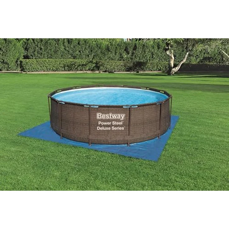 Bestway Flowclear quadratische Bodenplane 396 x 396 cm für Aufstellpools bis Ø 366 cm, blau – Bild 2