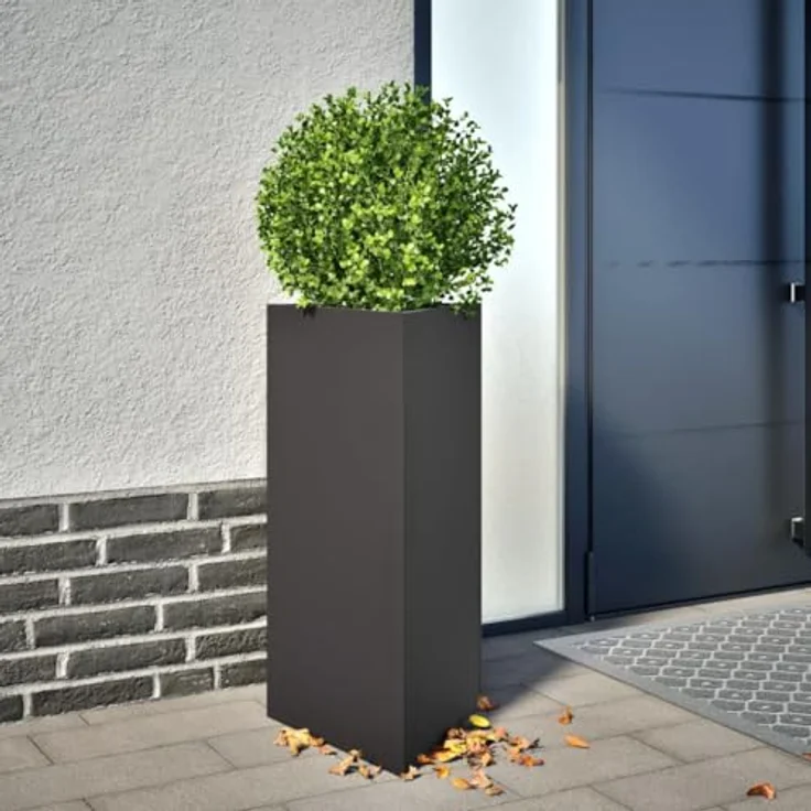vidaXL Pflanzkübel 2 STK. Schwarz Dreieckig 40x34,5x70 cm Stahl, Rostbeständig und stabil – Bild 2