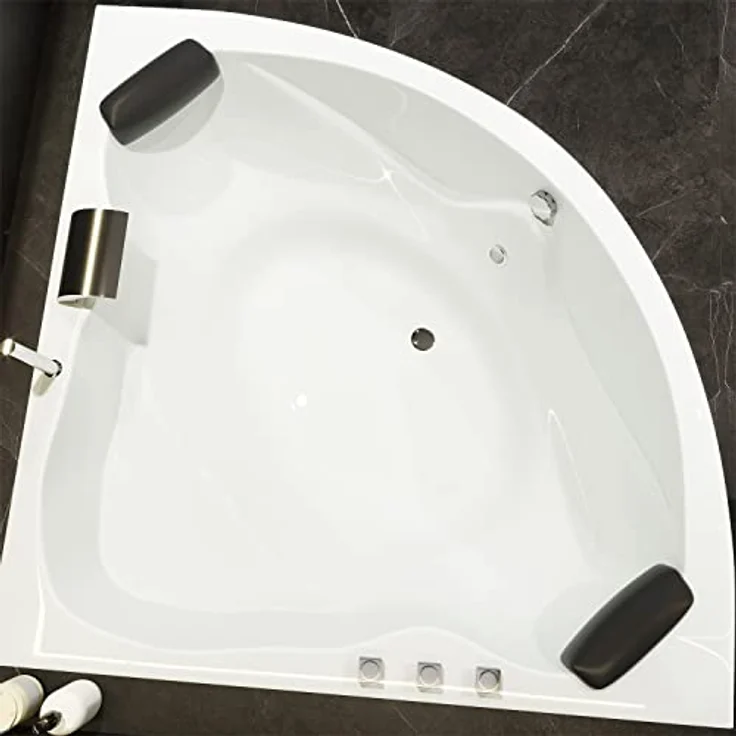 AQUADE 60027 Ab-und Überlaufgarnitur mit Zulauf für Badewannen und Whirlpools Ablauf Überlauf mit Chrom Exzenter Edelstahl Ablaufdeckel Qualität: Made in Germany, Weiss – Bild 5