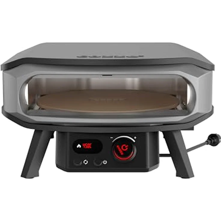 cozze® 17" PREMIUM ROTATE Pizzaofen Elektrisch mit Drehstein, inkl. Regler und 2 m Stecker, 230V – Ideal für knusprige Pizzas und vielseitige Anwendungen in Küche und Garten