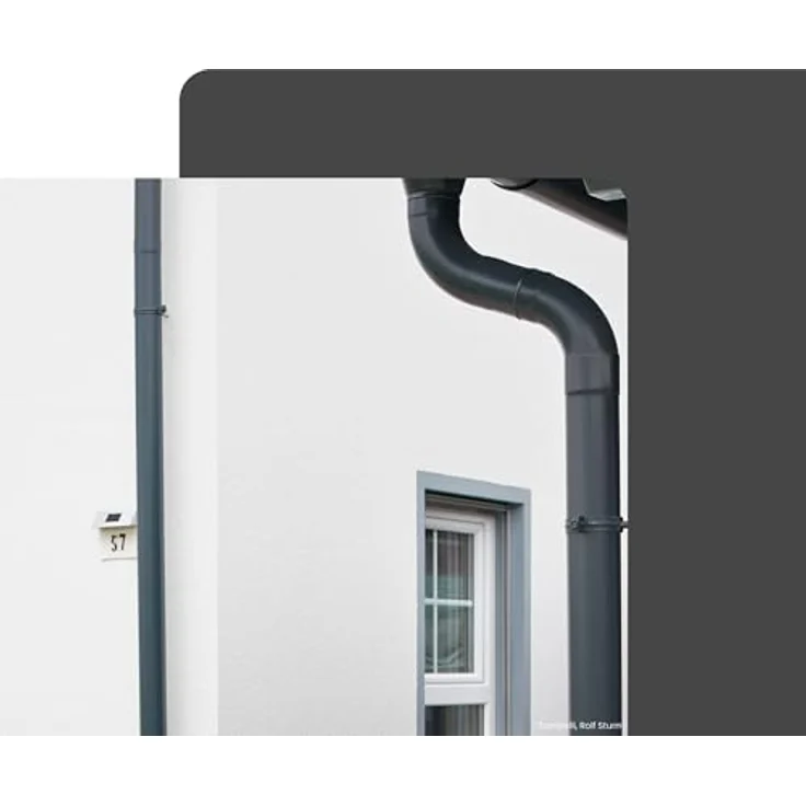 ZAMBELLI Fallrohrbogen 72 Grad, einteilig gefalzt DN100 / 100mm, korrosionsbeständiger verzinkter Stahl, Anthrazit – Bild 3