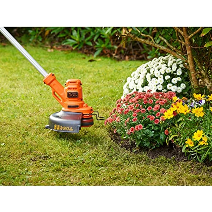 Black+Decker BESTA525 Elektro-Rasentrimmer-Rasenkantenschneider (450W, 25 cm Schnittbreite, E-Drive, AFS automatische Fadenverlängerung, werkzeuglos umstellen von Trimmen auf Kantenschneiden) – Bild 4