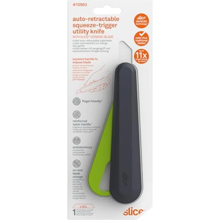 SLICE Cuttermesser Slice 10563, Cuttermesser mit Zangengriff, automatischem Klingenrückzug und rostfreier Zirkonoxidklinge – Bild 7
