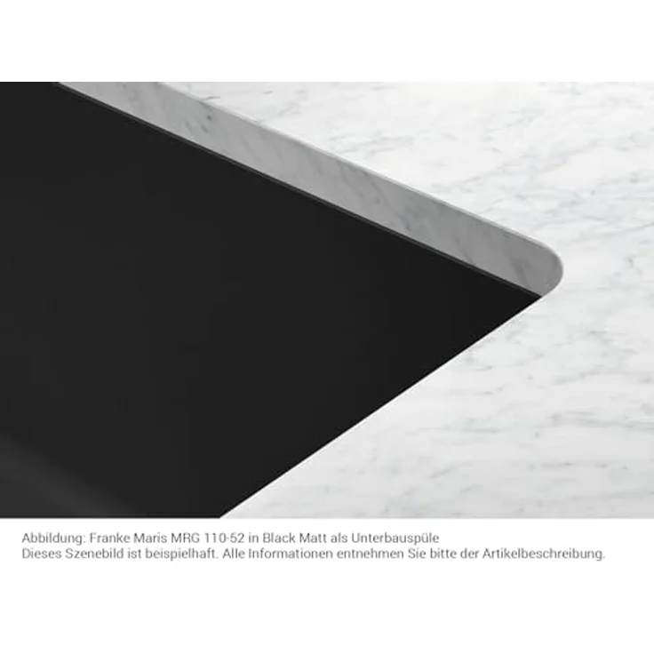 Franke Unterbaubecken Maris MRG 110-72 Fragranit Black Matt - Black Collection, Drehknopfventil, Flächenbündig, Sanitized® – Bild 3