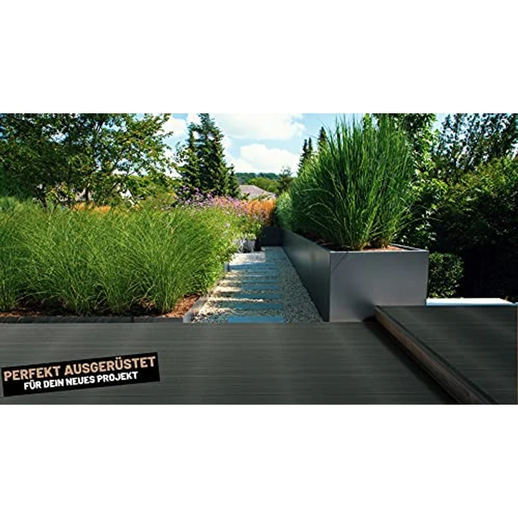 Endorphin Terrassendielen ® 12m² Anthrazit WPC Komplettset, witterungsbeständig, rutschhemmend, pflegeleicht – Bild 7