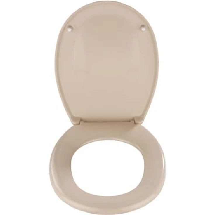 Wenko WC-Sitz Bergamo, Duroplast, beige, antibakteriell, kratzfest, mit Edelstahlbefestigung – Bild 2