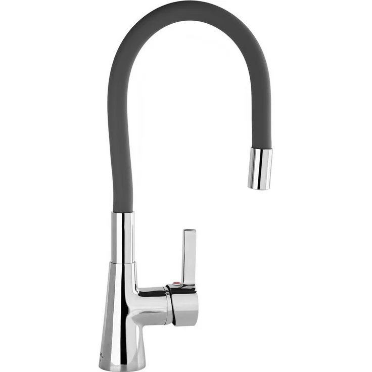 TRIZERATOP Flexible Küchenarmatur, Einhebelmischer mit flexiblem Auslauf, dunkelgrau, inkl. Neoperl Luftsprudler und 5 Jahre Garantie