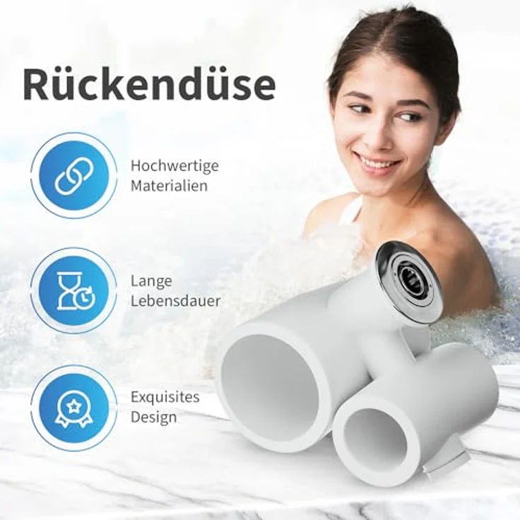 AQUADE Rückendüse 35 mm für Whirlpool, hochwertige Pool-Einlaufdüse aus langlebigem Material – Bild 2