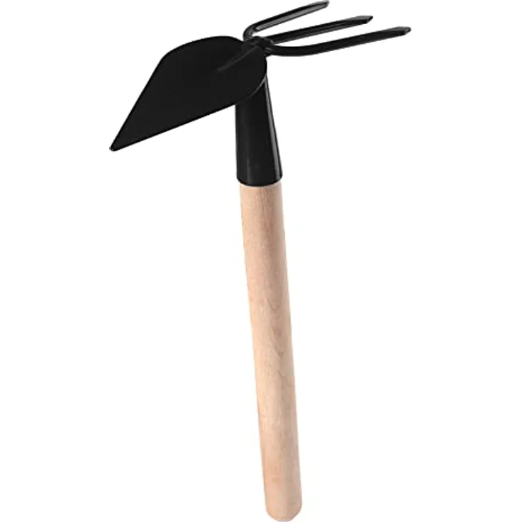 Garronda Unkrauthacke gespitzt mit Harke Gartenhacke klein Handhacke mit Rechen Doppelhacke Handhacke Hacke mit Zwei Köpfen GD-0007 (Unkrauthacke: Schwarz, Herzform) – Bild 3
