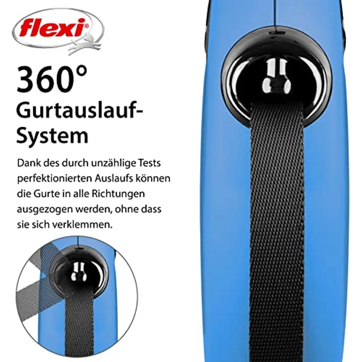 flexi New CLASSIC Gurt-Rollleine blau L – 5m – Bild 3