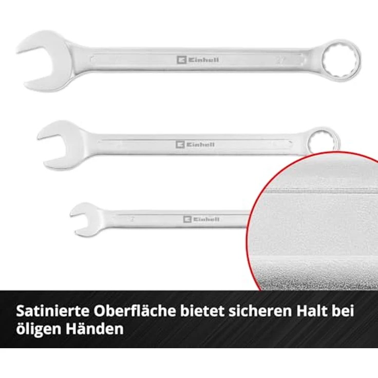 Einhell Werkzeugkoffer E-Case 370521, 19-teiliges Gabel-Ringschlüssel-Set aus Chrom-Vanadium-Stahl, Carbon-Optik – Bild 6