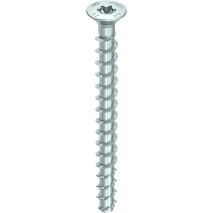 Heco MULTI-MONTI®-plus, Betonschraube selbstschneidend, 6 mm Durchmesser, 120 mm Länge, galZn 3 farblos, 50 Stück