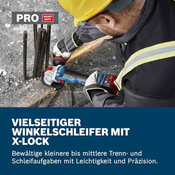 Bosch Professional GWX 18V-11 S, Akku-Winkelschleifer mit X-LOCK, 1100 Watt, inklusive Zubehör und L-BOXX – Bild 4