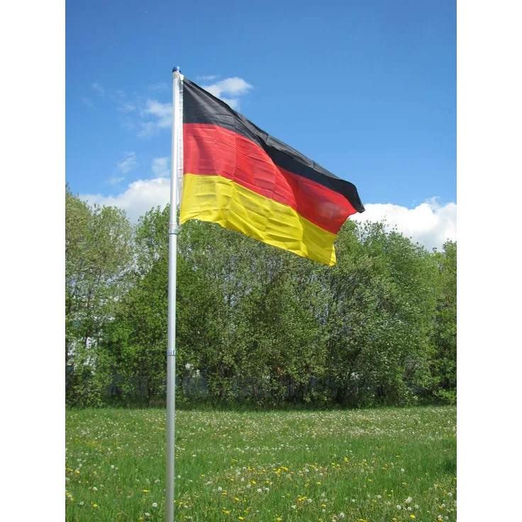 Fahnenmast Alu Teleskopfahnenmast inkl. Deutschlandflagge Flaggenmast Stange 4m