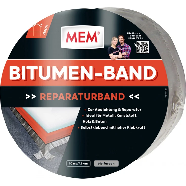 MEM Bitumen-Band 10 m x 7,5 cm blei – Bild 1
