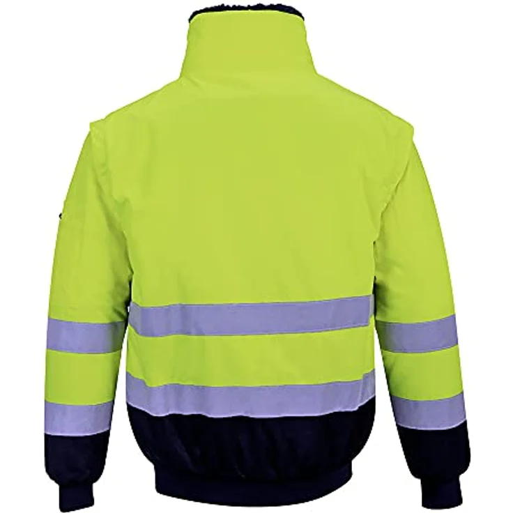 PORTWEST Warnschutz Jacke 3-in-1 Pilotjacke Ärmel u Futter gelb-marine – Bild 2
