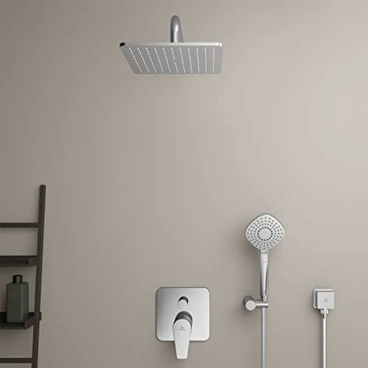 Ideal Standard Cerafine D Badearmatur, Unterputz Chrom mit energie- und wassersparendem Mechanismus, Heißwassertemperaturbegrenzer und leicht zu reinigender Oberfläche – Bild 5