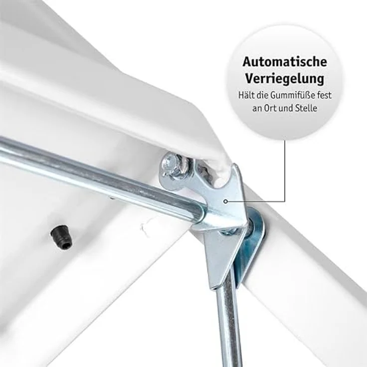 Lefeld 2-Stufen-Leiter klappbar, Tragfähigkeit bis 150 kg, rutschfeste Trittstufen, platzsparendes Design – Bild 6