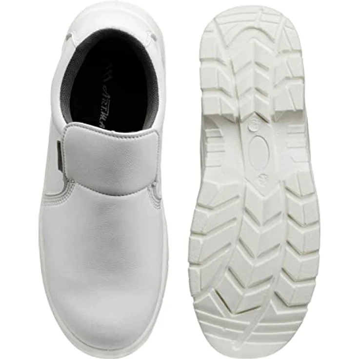 Artmas Arbeitsschuhe Sicherheitsschuhe S2 WEIß KOCHSCHUHE KÜCHENSCHUHE KOCH Sicherheitsschuh, Weißer mokassinartiger Halbschuh mit attraktivem Design – Bild 6