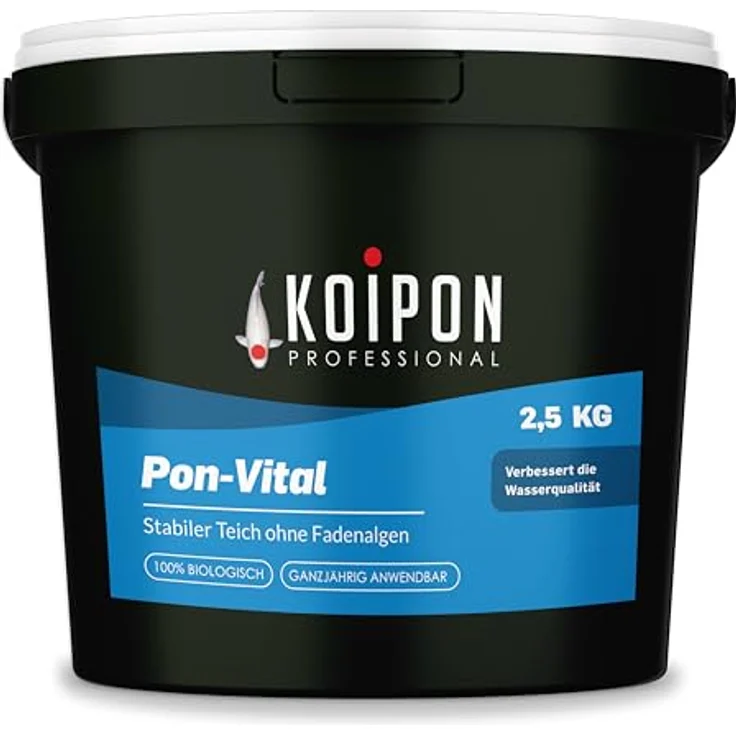KOIPON Pon-Vital 2,5 kg, 100% biologische Teichpflege gegen Algenwachstum und Fadenalgen, für Gartenteiche – Bild 1