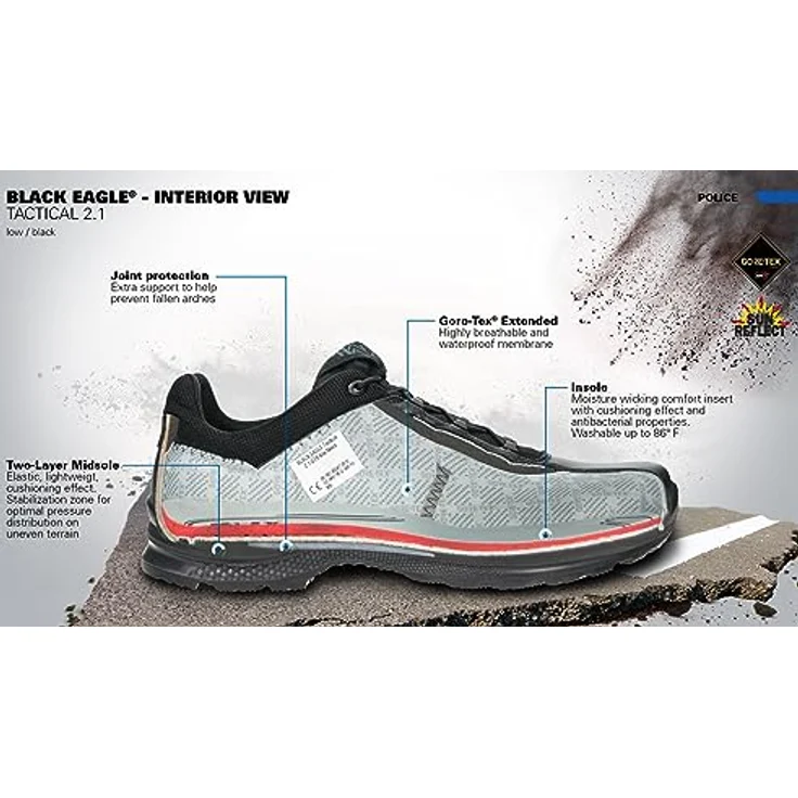 haix BLACK EAGLE Tactical 2.1 GTX low/black, Wasserdichter Arbeitsschuh mit rutschfester Außensohle und taktischer Funktionalität – Bild 5