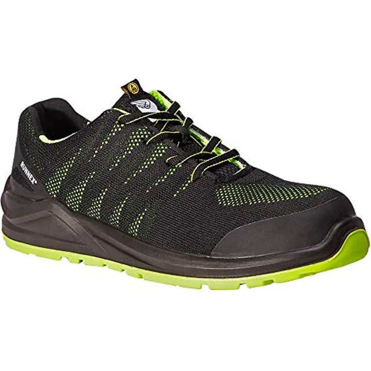 ruNNex RUNNEX® S1P-ESD-Sicherheitshalbschuhe SportStar, modern schwarz/grün, hohe Sicherheit, durchtritthemmend, ESD-geschützt