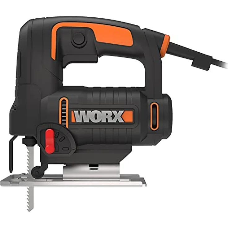WORX WX477.1 Stichsäge 550W zum Schneiden von Holz, Stahl & Aluminium - ideal für Gehrungsschnitte ? mit integrierter Staubabsaugung, werkzeuglosem Sägeblattwechsel & Koffer – Bild 2