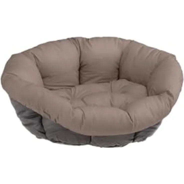 Ferplast Hundekissen SOFA 'CUSHION 6, gepolsterter Bezug aus waschbarer Baumwolle, verstellbar mit Gummizug, 73 x 55 x h 27 cm, grau