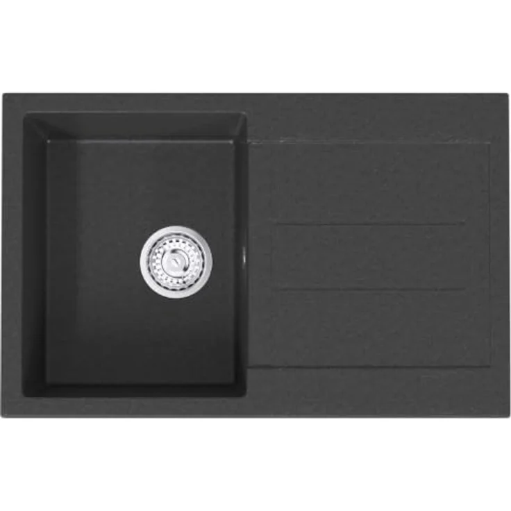 vidaXL Küchenspüle Einbecken 78 x 50 x 20 cm, Granit Graphit, hitzebeständig bis 280 °C, flecken- und kratzfest – Bild 7