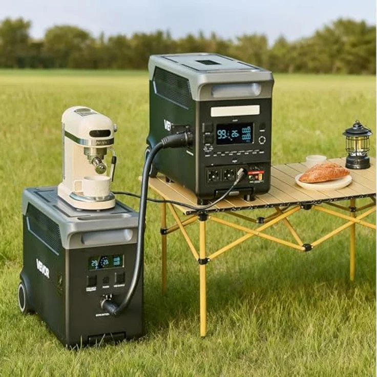 VEVOR tragbare Powerstation Q3600Pro, 3600 W, 3840 Wh, Solargenerator mit 10 Ausgangsanschlüssen, LiFePO4-Batterie-Backup, Schwarz & Grau – Bild 8