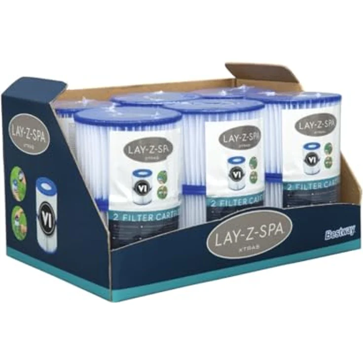 Bestway Filter Cartridge VI für Miami, Vegas, Monaco Lay-Z-Spa 58323- 6er Twin Pack – Bild 2