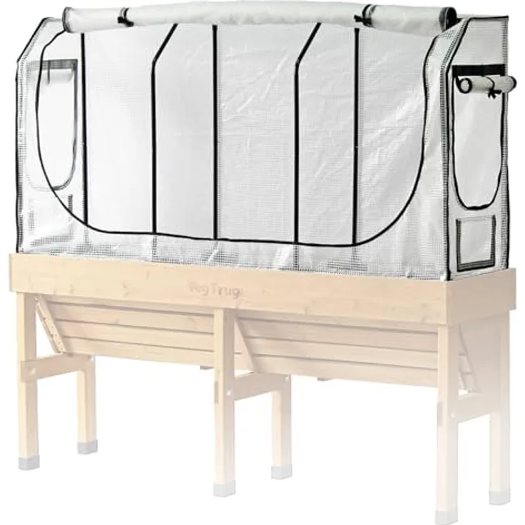 VegTrug® Gewächshausaufsatz Wall Hugger, Hochbeet Abdeckung mit Micro-Net-Funktion und PE-Folie, 179,5x41,5x90 cm, stabiler Stahlrahmen für verlängerte Anbausaison