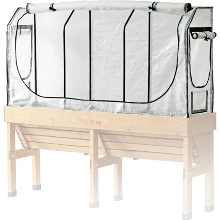 VegTrug® Gewächshausaufsatz Wall Hugger, Hochbeet Abdeckung mit Micro-Net-Funktion und PE-Folie, 179,5x41,5x90 cm, stabiler Stahlrahmen für verlängerte Anbausaison – Bild 1