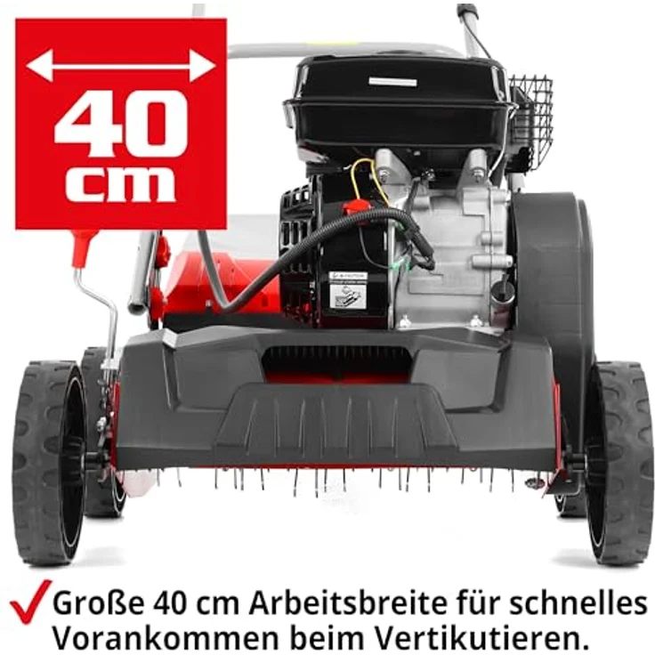 Hecht Benzin-Vertikutierer 5645, 2in1 Rasenlüfter mit 40 cm Arbeitsbreite, 5,8 PS, 15 Messer und 26 Federkrallen – Bild 5