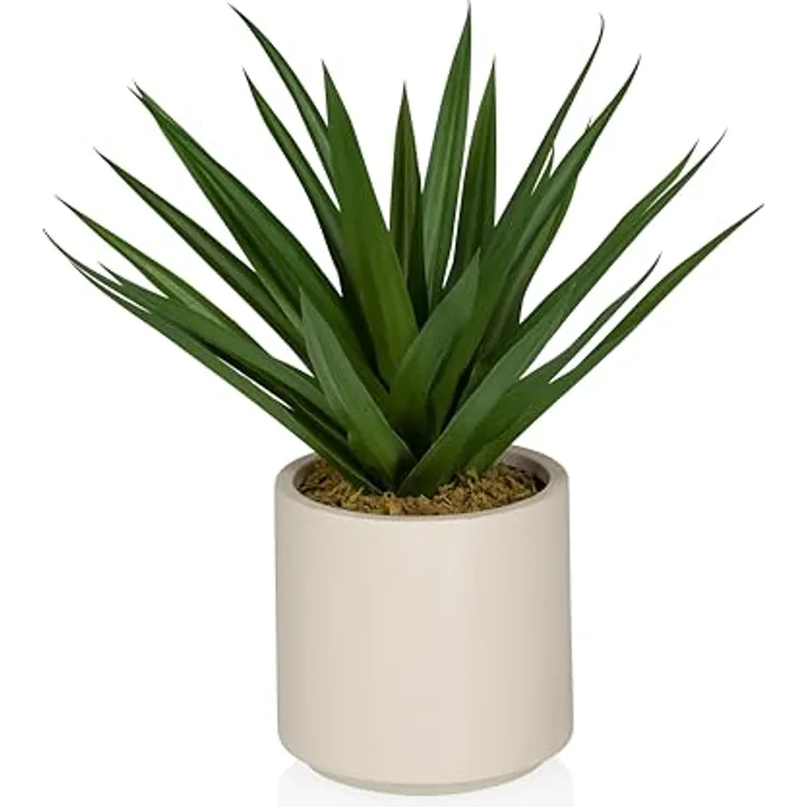 Hjh Office Agave Kunstpflanze, 45 cm Höhenverstellbar, Grün