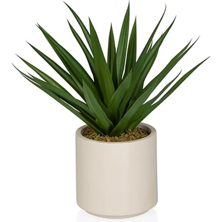 Hjh Office Agave Kunstpflanze, 45 cm Höhenverstellbar, Grün – Bild 1