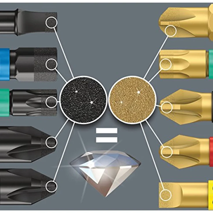 Wera Bit-Check 7 PZ Diamond 1, 7-teiliges Bit-Set mit diamantbeschichteten BiTorsion Kreuzschlitz Bits und Schnellwechselfutter – Bild 12