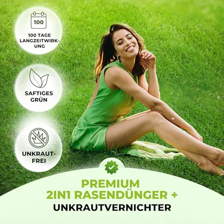 TerraUno Rasendünger mit Unkrautvernichter, extra stark, 5 kg für 250 m², 100 Tage Langzeitwirkung gegen Löwenzahn und Klee für saftiges Grün im Frühjahr & Sommer – Bild 3