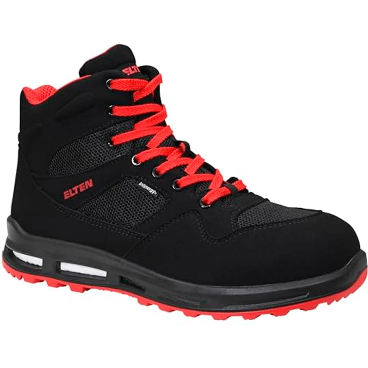 Elten LAKERS XXT MID ESD S1P Sicherheitshochschuhe, schwarz/rot, Größe 45 (UK 10.5) – Bild 1