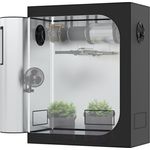 THE HOOKAH Gewächshaus Deluxe D600 Grow Box Growzelt in 150x80x200 cm, weißer Rahmenstangen, doppelt vernähte lichtdichte Reißverschlüsse