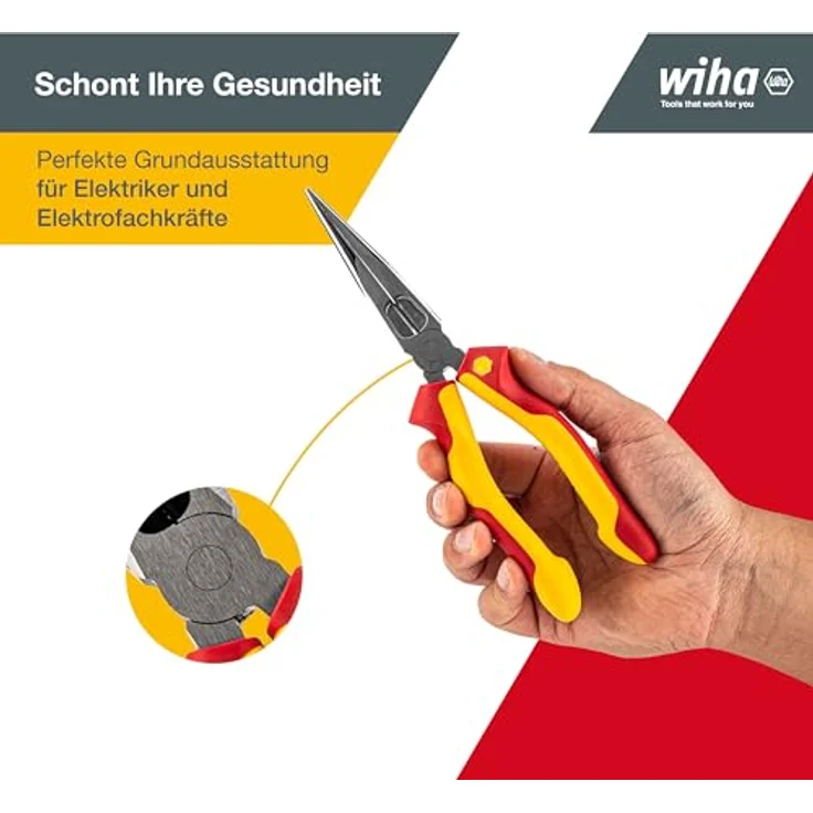 Wiha Flachrundzange Professional electric mit Schneide gerade Form (26720) 160 mm Zange für Elektriker, VDE geprüft, stückgeprüft, stabil und robust – Bild 4