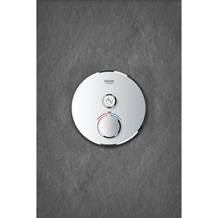 Grohe Grohtherm SmartControl Thermostat rund Chrom, Unterputz-Thermostat mit 1 Absperrventil, integrierter Sicherheitssperre und voluminösen Steuerung – Bild 6