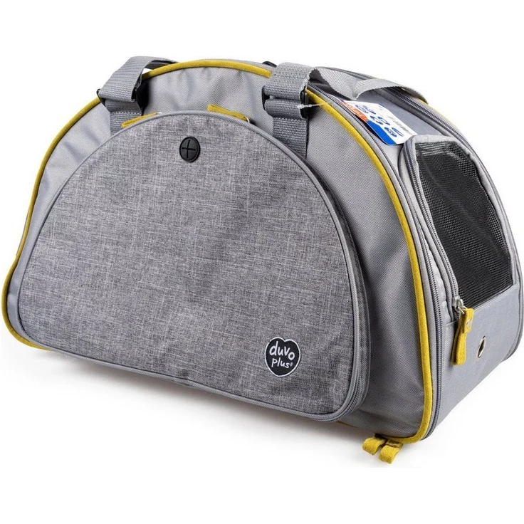 DUVO+ Paris Pet Bag Comfy, graue Tiertransporttasche für Hunde bis 7 kg, 50 x 22 x 32 cm, mit abnehmbarem Kissen und Lüftungslöchern