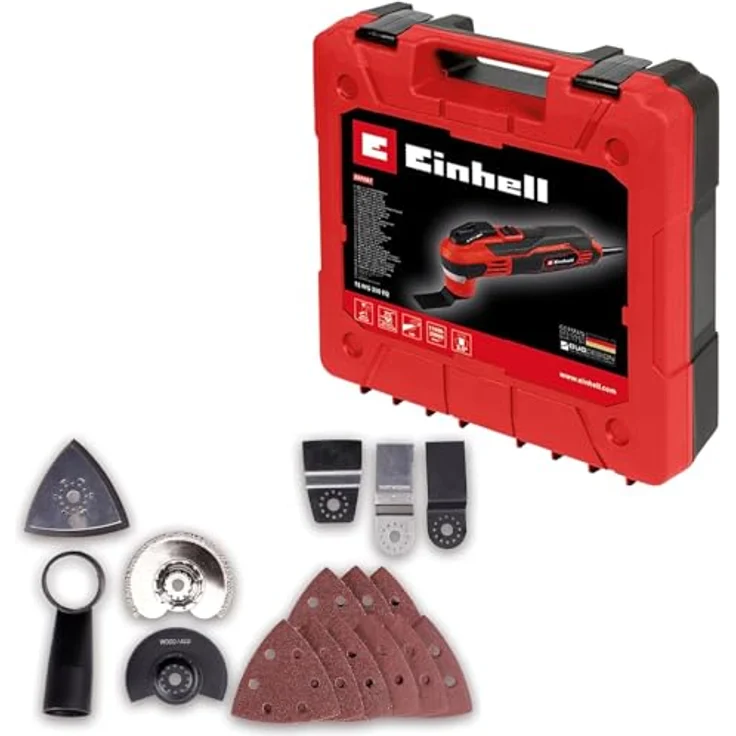 Einhell Akku-Multifunktionswerkzeug TE-MG 350 EQ, Set - kraftvolles Multifunktionswerkzeug für Holz, Metall und Fliesen, 350 Watt Motor, LED-Licht, Staubabsaugvorrichtung, ergonomisches Design – Bild 3