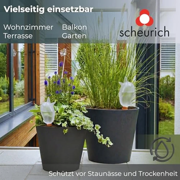4er-Set Bewässerungskugel Wasserspender Bördy L in transparent - H20cm-220ml - Scheurich – Bild 4