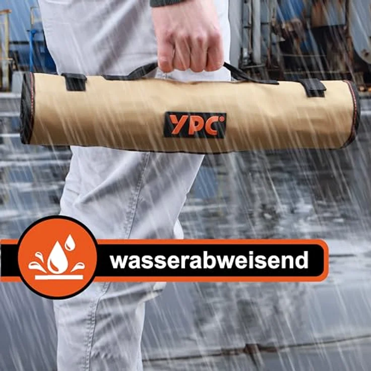 YPC VarioRoll XXL, Werkzeugtasche rollbar 62x44cm mit 60 Halteschlaufen und Netztasche, wasserfestes Oxford 600D Polyester – Bild 3