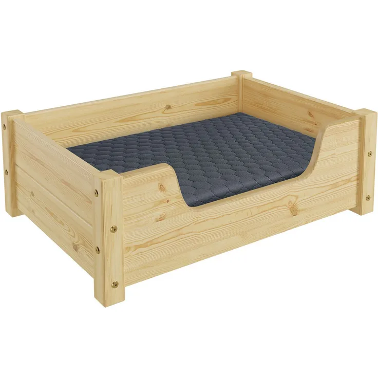 ERST-HOLZ Tierbett Gemütliches Tierbett für Katzen und Hunde 60x40 Kiefer natur, alle Größen